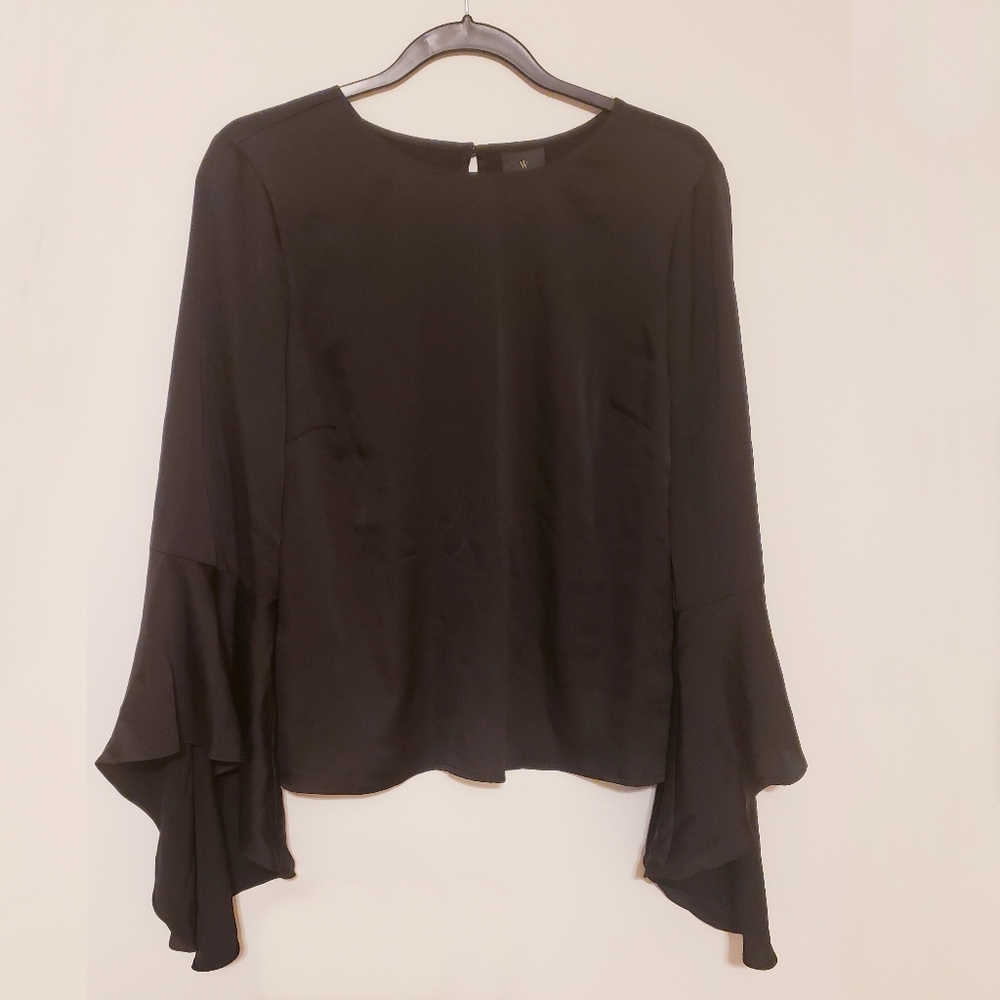 Black Satin flare Sleeve Top Sale ~ 2 Clothing items for $15